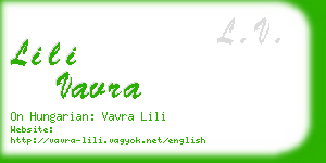 lili vavra business card